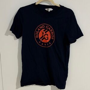 Roland Garros Paris Navy Tee with Orange Logo